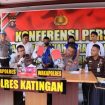 HASIL PENGUNGKAPAN - Polres Katingan menggelar konferensi pers terkait pengungkapan kasus peredaran narkoba jenis sabu-sabu, di lobby Mapolres Katingan, Senin (12/12/2022). (FOTO: HUMAS POLRES KATINGAN)
