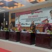 HADIRI RAPIM - Tampak Bupati Katingan Sakariyas SE dan Sekda Pransang, S. Sos saat menghadiri Rapim TEPRA Triwulan IV Tahun 2022, di Aula Bappelibtang, Kamis (05/01/2023). (FOTO: IST)
