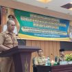 BACAKAN SAMBUTAN - Sekda Kabupaten Katingan, Pransang S.Sos saat membuka kegiatan Konsultasi Publik RKPD dan Forum Lintas Perangkat Daerah Kabupaten Katingan, Selasa (28/02/2023). (FOTO: IST)