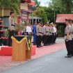 FOTO : Kapolres Katingan AKBP I Gede Putu Widyana, saat pimpin upacara Sertijab dihalaman MakoPolres setempat.