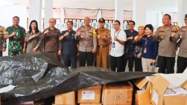 Wakapolda Brigjen Pol Muhamad Agung Budijono bersama Unsur Forkopimda Kabupaten Katingan Tinjau Gudang Logistik KPU