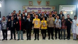 Kapolres Gunung Mas AKBP Theodorus Priyo Santoso. S.I.P saat menghadiri pengukuhan dan Pelantikan KONI Kabupaten Gunung Mas.