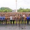 Suasana Peringatan HUT Damkar, Satpol PP dan Linmas Di Halaman Kantor Bupati Katingan