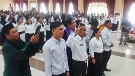 Pengambilan Sumpah Janji Jabatan 718 P3K Tenaga Guru dan Kesehatan di Lingkup Pemda Katingan.