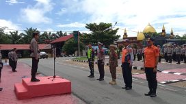Kapolres Katingan. AKBP I Gede Putu Widyana. Saat pimpin Apel Gelar Pasukan