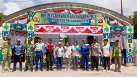 Suasana Pos Pengamanan dan Pelayanan Operasi Ketupat Telabang di Tangkiling Kecamatan Bukit Batu