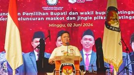 Penjabat Bupati Katingan Saiful saat peluncuran Pemilihan Kepala Daerah di Sport Center Kasongan