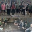 FOTO : (Tangan Terborgol) Pelaku Penembahan beserta barang bukti senpi rakitan diamankan pihak Polsek Katingan Hulu.