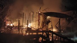 FOTO : Rumah berbahan kayu milik Yoyo saat Dilalap Si Jago Merah