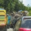 Rusak parah di wilayah Desa Rabauh dan Karitak, Kecamatan Sepang, akibat angkutan PBS yang bebas melintas, Sabtu (29/06/2024).