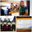 Letkol Inf. Anggun Wuriyanto. Dandim 1019/Katingan menerima Penghargaan dari PWI Kalteng yang diserahkan Ketua Umum PWI Pusat Hendry CH Bangun. 