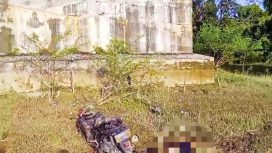 Screnshoot video yang memperlihatkan seorang pria tewas bersama motornya diduga Terjun dari pembangunan jembatan di Kelurahan Sepang Simin, Kecamatan Sepang, pada Jumat (5/7/2024).