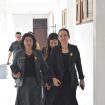  Ketua Komisi II DPRD Gumas Nomi Aprilia bersama koleganya tengah berjalan ingin memasuki ruang rapat kantor dewan setempat.