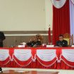 Anggota DPRD Gumas Mambang A Singam, selaku jubir Banggar sedang memberi salam di gedung dewan, Jumat (19/07/2024).