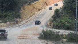 Tampak ruas jalan dari Tewah Ke Rungan Hulu masih belum dilakukan pengaspalan oleh pihak terkait.