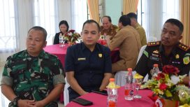 Anggota DPRD Gumas Evandi Juang bersama Forkopimda setempat saat menghadiri ramah tamah di GPU Damang Batu, Selasa (3 September 2024).