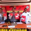 Kapolres Katingan AKBP Chandra Ismawanto di Dampingi Kasatresnarkoba dan Kasihumas saat Press Release Kasus Narkoba 