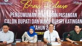 KPU Katingan saat Pres Release Pengumuman Paslon Bupati dan Wakil Bupati Katingan untuk Pilkada Katingan 2024  