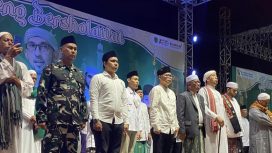 FOTO : Kasdim 1019/Katingan Mayor Inf Selamet Dyanur, saat turut hadir kegiatan Kalteng Bersholawat di Kota Kasongan.