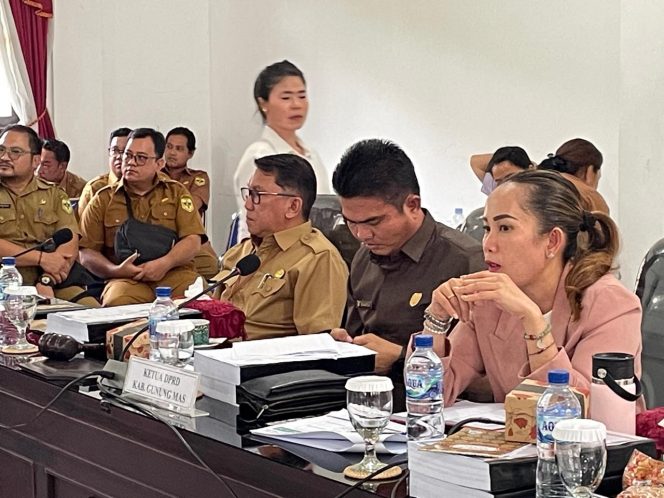 
					Ketua DPRD Gumas Binartha saat memimpin rapat pembahasan APBD Murni di gedung dewan setempat, Selasa (19/11/2024).