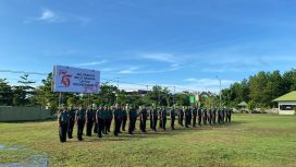 FOTO : Pelaksanaan upacara memperingati Hari Bela Negara, di halaman Makodim 1019 Katingan.