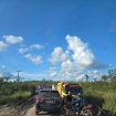 ANTRIAN : Kendaraan truk angkutan PBS harus rela mengantri panjang dikarenakan kerusakan ruas jalan Kuala Kurun-Palangka Raya, di Desa Teluk Nyatu, Kecamatan Kurun, belum lama ini.