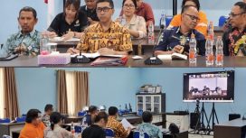 FOTO : Pj Sekda Katingan Deddy Ferras, dan jajaran saat mengikuti rapat koordinasi secara daring program MBG.
