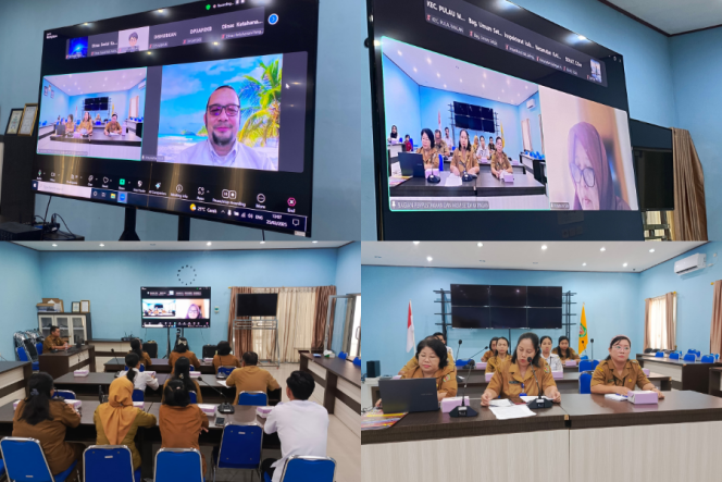 
					FOTO : Kepala Bagian Perpustakaan dan Arsip Sekda Katingan, Yosefa Jambang dan jajaran saat kegiatan sosialisasi.