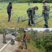 FOTO : Suasana anggota Kodim 1019/Katingan bersama warga melaksanakan gotong royong.