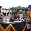 FOTO : Kapolres Katingan AKBP Chandra Ismawanto, saat pelaksanaan Sertijab sejumlah pejabat di Mapolres Katingan.