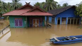 FOTO : Suasana dampak Banjir yang terjadi di Kecamatan Katingan Tengah.