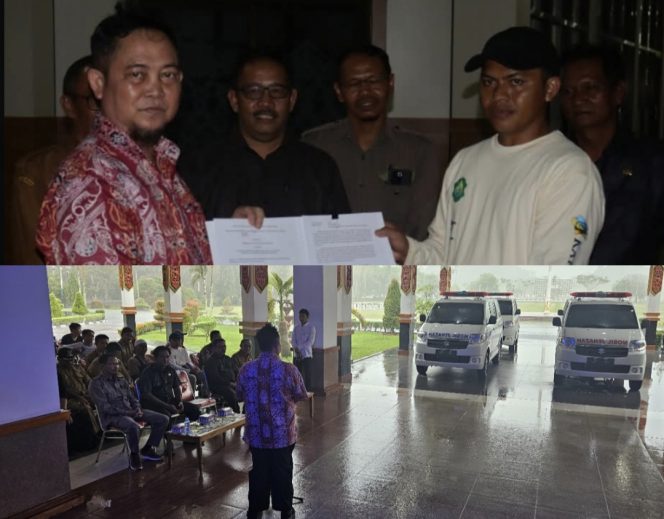 
					FOTO : Bupati Katingan Saiful, saat pelaksanaan penyerahan pinjam pakai kendaraan ambulance jenazah.