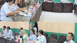 FOTO : Pj Sekda Katingan saat membukan kegiatan rapat Forum Komunikasi strategi peningkatan rekrutmen dan keaktifan peserta JKN.