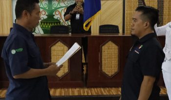 FOTO : Pengurus PWI Kabupaten Katingan Masa Bakti 2025-2028 resmi dilantik Ketua PWI Provinsi Kalteng Muhammad Zainal, di aula Dinas PUPR Katingan.