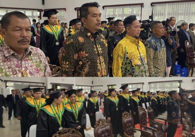 
					FOTO : Bupati Katingan Saiful, saat menghadiri Wisuda Program S-1 di STIE Palangka Raya.
