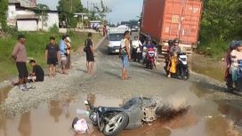 FOTO : Tragedi kecelakaan di Km 18 Trans Kalimantan.
