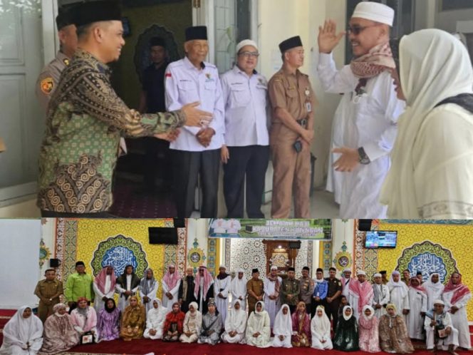 
					FOTO : Suasana saat penyambutan kedatangan Jemaah Haji asal Katingan.
