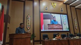 FOTO : Anggota DPRD Kabupaten Katingan Fahmi Fauzi, saat menyampaikan laporan sebagai Ketua Bapemperda.
