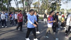 FOTO : Wabup Firdaus, menghadiri peringatan Harkopnas ke 78 di halaman Kantor Gubernur Kalteng.
