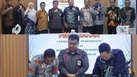 FOTO : Bupati Saiful dan Ketua DPRD Marwan Susanto saat menerima LKPD tahun anggaran 2024 dari BPK RI Perwakilan Kalteng.