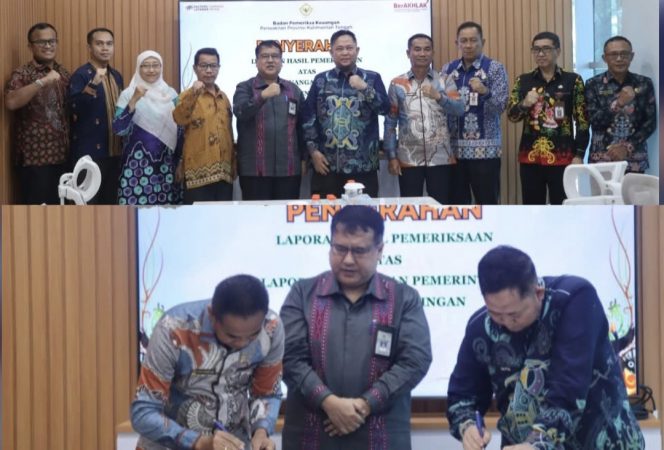 
					FOTO : Bupati Saiful dan Ketua DPRD Marwan Susanto saat menerima LKPD tahun anggaran 2024 dari BPK RI Perwakilan Kalteng.