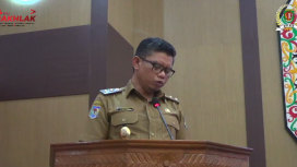 FOTO : Wakil Bupati Firdaus, saat menyampaikan pidato pengantar Bupati Katingan.