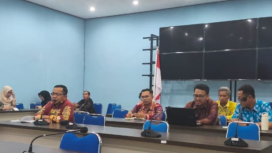 FOTO : Inspektorat dan sejumlah Kepala SOPD saat mengikuti rapat koordinasi, di media center Diskominfostandi Katingan.
