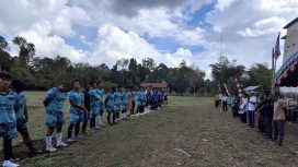 FOTO : Ketua HPPD Katingan Rabuansyah, saat pelaksanaan pembukaan kegiatan turnamen sepak bola.