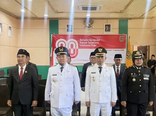 FOTO : Bupati dan Wakil Bupati Katingan serta jajaran saat ikuti upacara HUT RI.