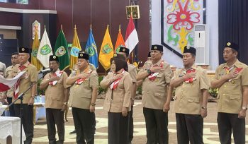 FOTO : Bupati Saiful, saat pelaksanaan pelantikan di Aula Jayang Tingang, Kantor Gubernur Kalteng.