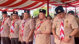FOTO : Bupati saiful, turut hadiri Upacara Peringatan Hari Pramuka ke-64 Tingkat Kalteng.
