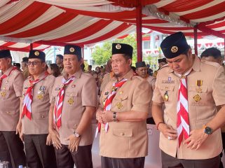 FOTO : Bupati saiful, turut hadiri Upacara Peringatan Hari Pramuka ke-64 Tingkat Kalteng.
