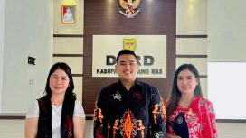 BERSAMA : Anggota DPRD Kabupaten Gumas Elvi Esie (kanan) bersama koleganya Indra H Kiaji dan Karolina, di kantor DPRD setempat, pekan lalu.