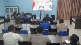 FOTO : Suasana rapat koordinasi nasional, secara virtual di aula Diskominfostandi Katingan.